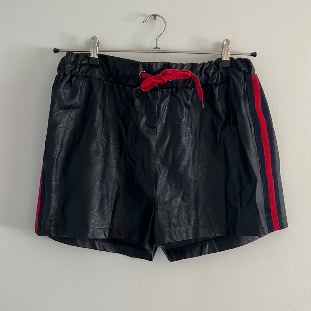 Gaelle Paris black and red stripe shorts.